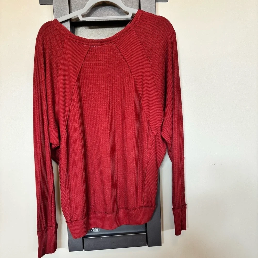Free People Over-Sized V-Neck Shirt - size S​​